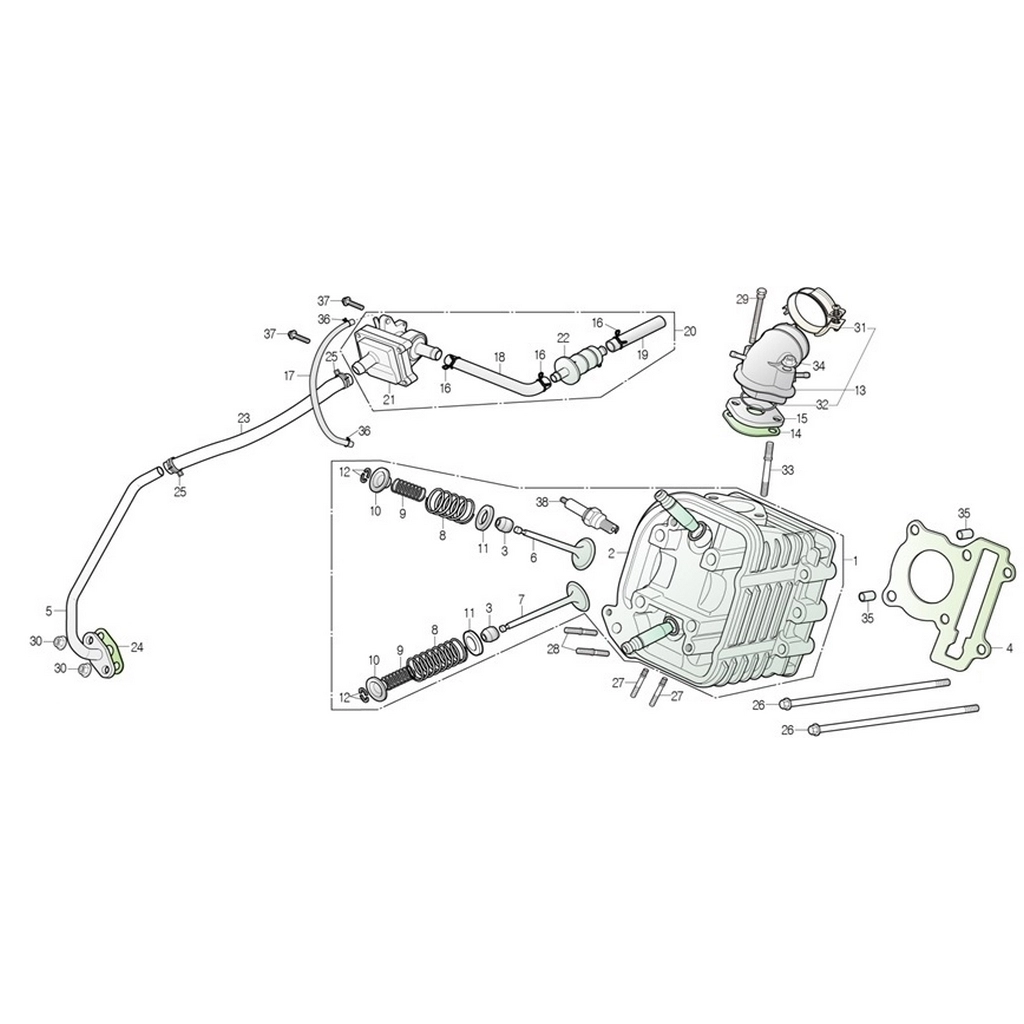 DAELIM YC125 (DL125ARM) SILINDIR KAPAGI KOMPLE #DL125-ARM E0301